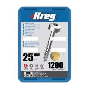 Kreg Zinc Pan-Head Šrouby pro skryté spoje - 25 mm, hrubý závit, 1200 ks - Profesionální kvalita