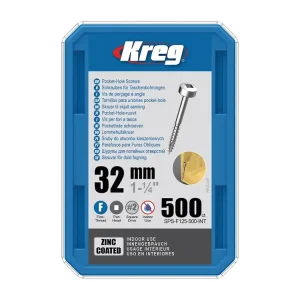 Nyní k dispozici - Kreg Zinc Pan-Head Šrouby pro skryté spoje - 32 mm, jemný závit, 500 ks