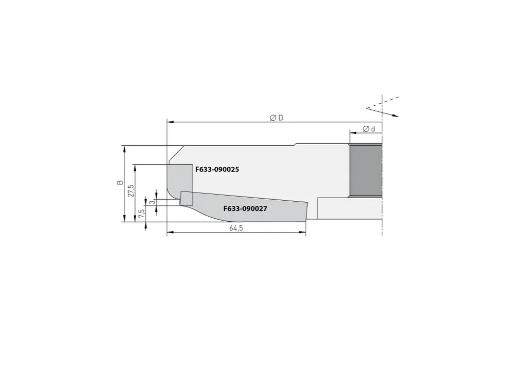 Profilový nůž pro F633, 59x12x1,5 horní braní - Čerstvá novinka