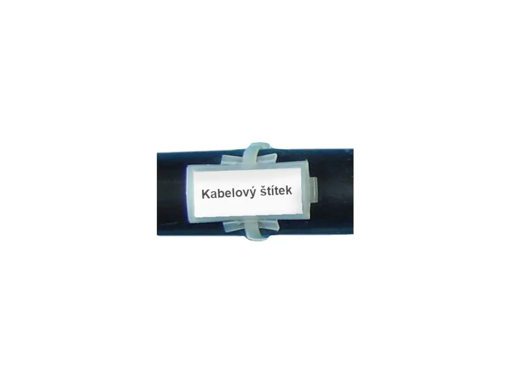 Velmi oblíbený produkt - ŠTÍTEK KABELOVÝ 45x70mm nehoř.+pásek SK-P-R 45x70
