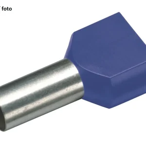 Velká sleva | Izolovaná dvojitá dutinka Cu 2 x 0,75/10 mm, modrá (100 ks)
