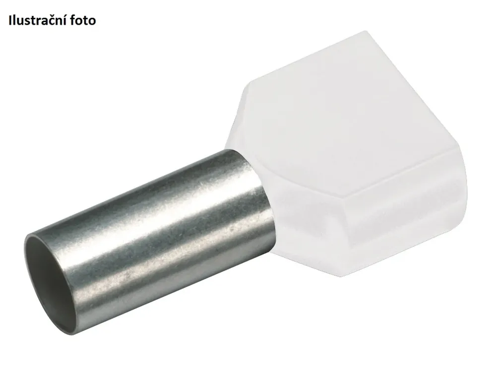 Izolovaná dvojitá dutinka Cu 2 x 0,75/10 mm, bílá (100 ks) - Skvělá cena