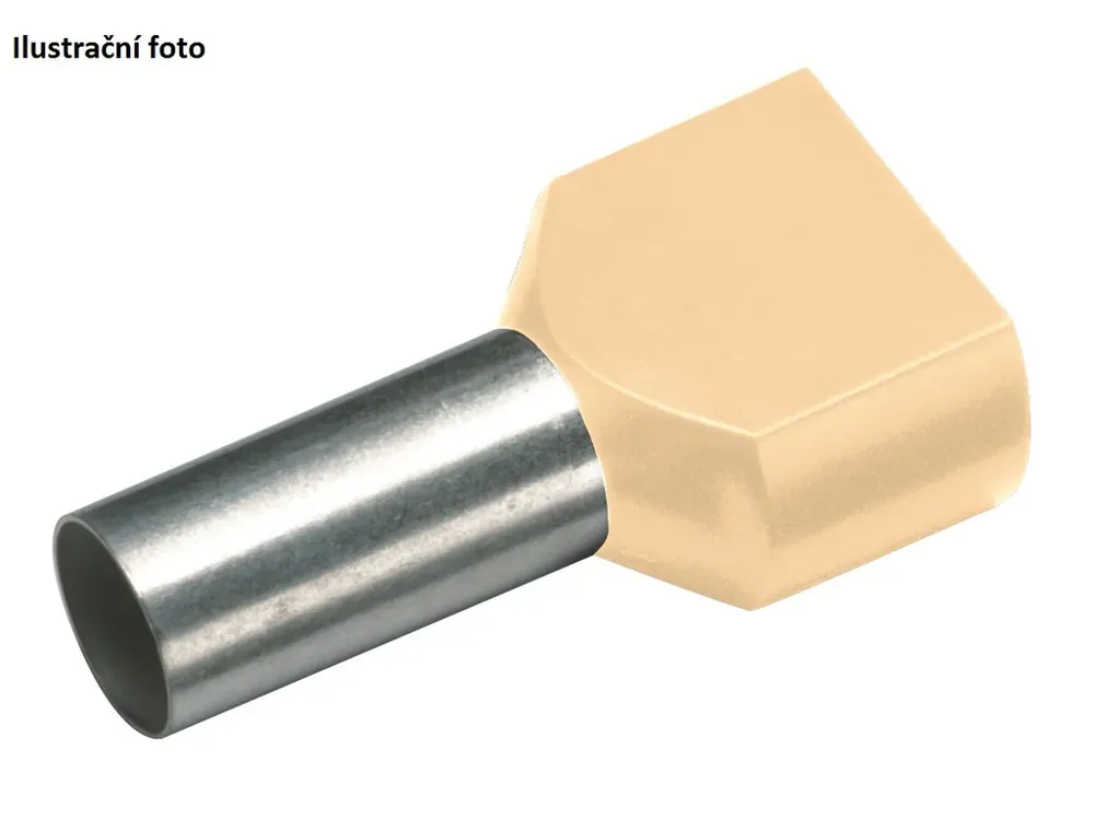 Top cena | Izolovaná dvojitá dutinka Cu 2 x 10/14 mm, krémová (100 ks)