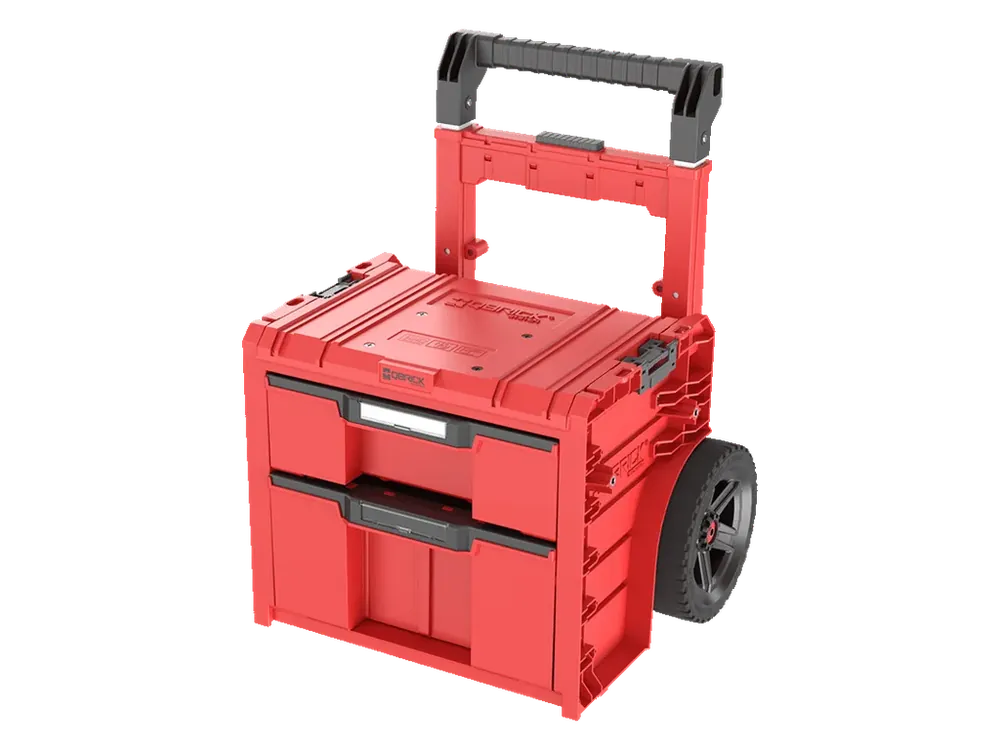 Kvalitní produkt - Kufr na nářadí QBRICK SYSTEM PRO Cart 2.0 PLUS Drawer 2 RED Ultra HD + doplněk produktu + Odlamovací nůž STANDMAR zdarma + Rukavice CXS ALVAROS zdarma