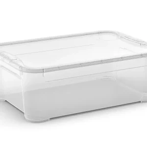 Plastový úložný box s víkem T box, vel. M, transparentní, 31 litru | Připraveno k expedici