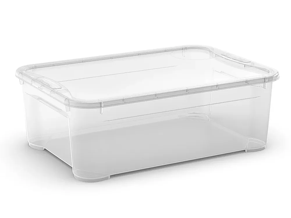Plastový úložný box s víkem T box, vel. M, transparentní, 31 litru | Připraveno k expedici