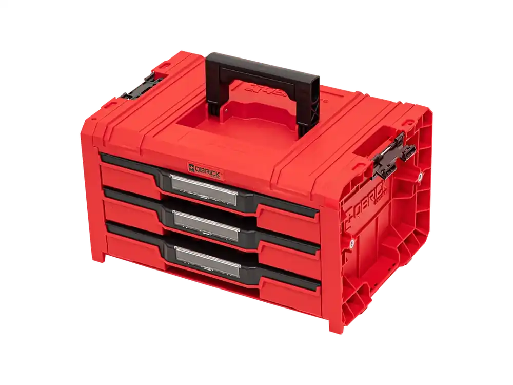 Nízká cena - Box na nářadí QBRICK SYSTEM PRO Drawer 3 Toolbox 2.0 Expert RED Ultra HD - 45,0 x 31,0 x 24,4 cm