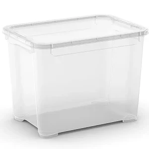 Oblíbený u zákazníků | Plastový úložný box s víkem T box, vel. S, transparentní, 20 litru
