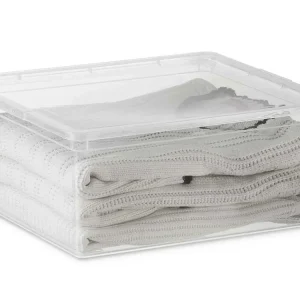 Nově k dispozici | Plastový úložný box C Box, vel. M s víkem, transparentní, 18 l