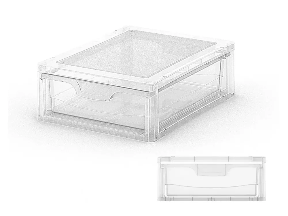 Plastový úložný box Spider box 4 – průhledný, 7 l - Snížená cena