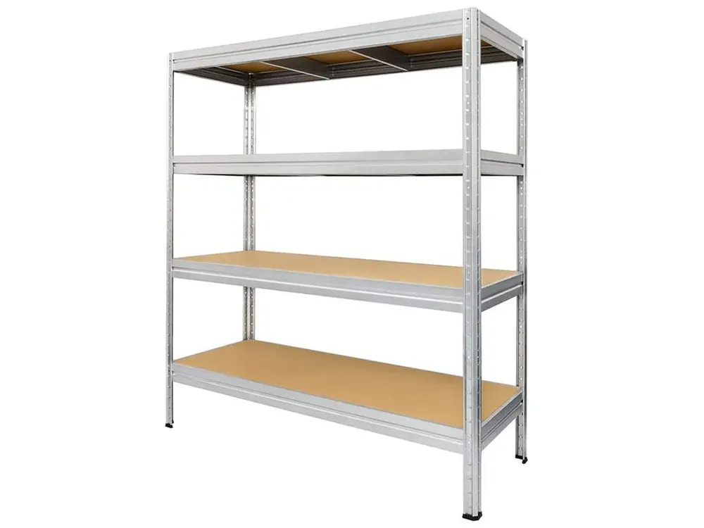 Objednejte dnes | Kovový bezšroubový regál HEAVY RACK, 177 x 160 x 60 cm, 600 kg / pol., 4 MDF police, pozink