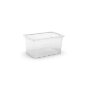 Plastový úložný box s víkem na klip Omni box, průhledný, transparentní, 50 l | Slevy