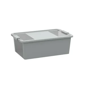 Plastový úložný box BI, objem 26l, 55 x 35 x 19 (výška) cm, šedý | Neváhejte