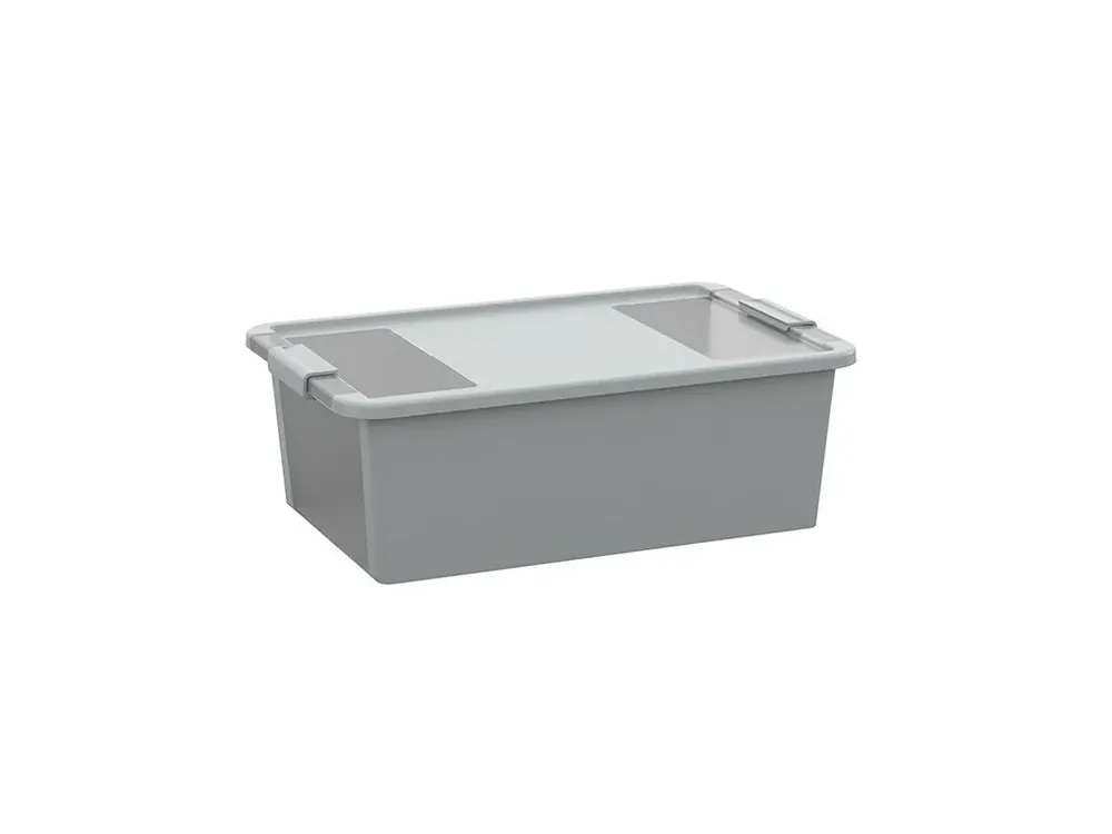Plastový úložný box BI, objem 26l, 55 x 35 x 19 (výška) cm, šedý | Neváhejte