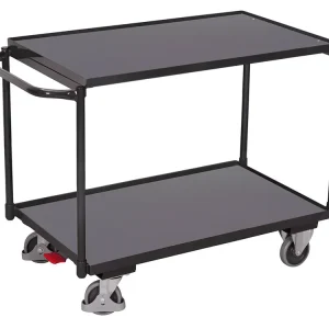 Výhodná cena | Policový vozík s madlem, Variofit, do 250 kg, 2 police (83 x 49 cm), modrá/antracit