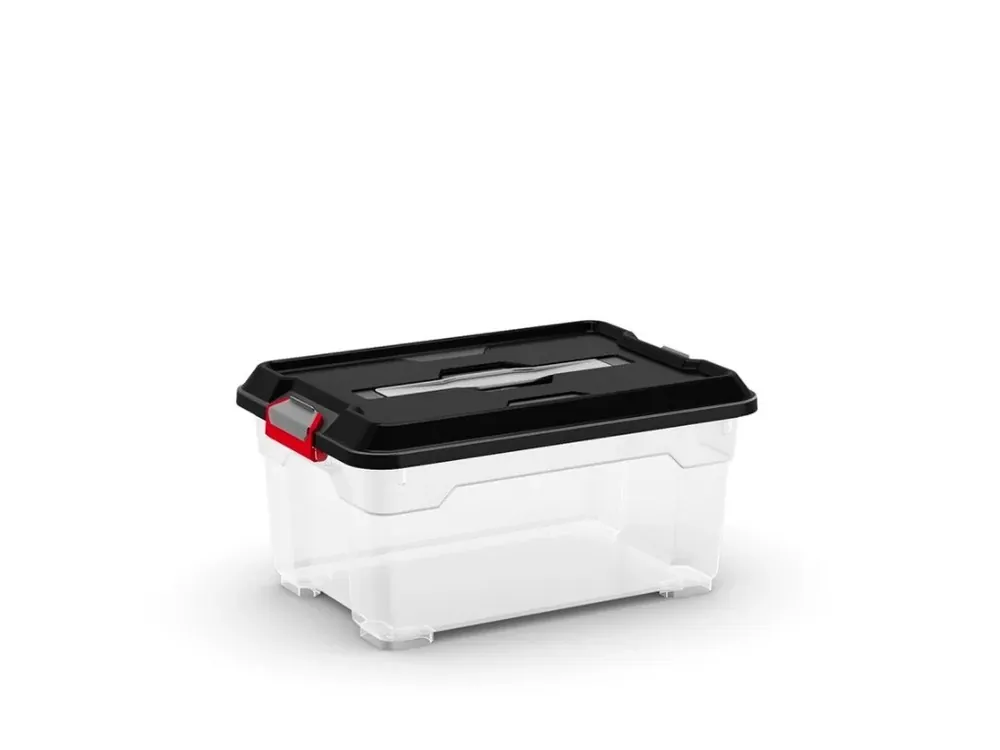 Plastový úložný box Moover box XS, objem 12l, 38 x 26,5 x 18,5 (výška) cm, černé víko - Velká sleva