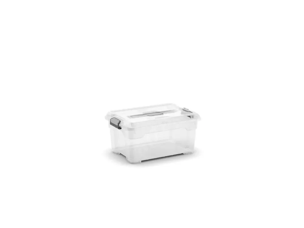 Premium | Plastový úložný box Moover box XS, objem 12l, 38 x 26,5 x 18,5 (výška) cm, transparentní víko