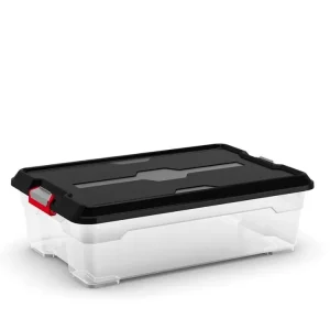 Cenový hit - Plastový úložný box Moover box M, objem 27l, 58 x 38 x 18 (výška) cm, černé víko