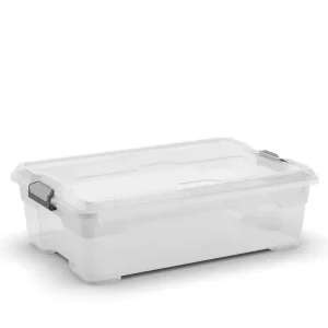 Plastový úložný box Moover box M, objem 27l, 58 x 38 x 18 (výška) cm, transparentní víko - Nově v e-shopu