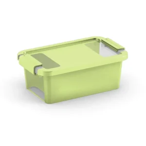 Nízká cena - Plastový úložný box BI, objem 3l, 26,5 x 16 x 10 (výška) cm, zelený