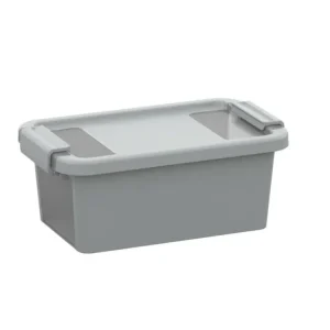 Nově přidáno | Plastový úložný box BI, objem 3l, 26,5 x 16 x 10 (výška) cm, šedý