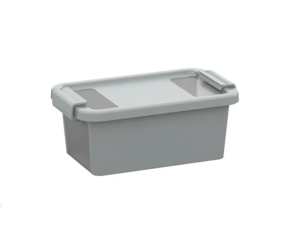 Nově přidáno | Plastový úložný box BI, objem 3l, 26,5 x 16 x 10 (výška) cm, šedý
