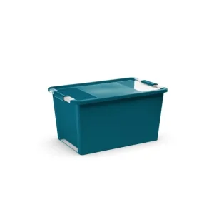 Skvělá cena | Plastový úložný box BI, objem 40l, 55 x 35 x 28 (výška) cm, tyrkys