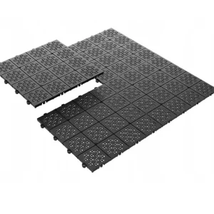 Plastová garážová podlahová dlaždice ATENA 30,5 x 30,5 x 1,3 cm, černá, balení 11 ks | Tovární cena