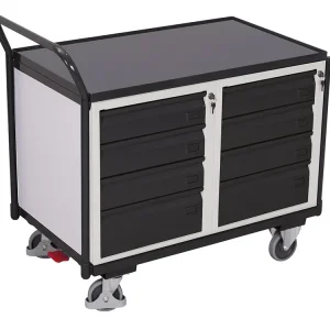 Extra sleva | Dílenský vozík, 8 zásuvek, Variofit, do 250 kg, š x h x v 112,5 x 62,5 x 101 cm, modrá/antracit