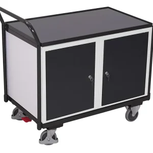 Zbývá pár kusů | Dílenský vozík, 2 skříňky, Variofit, do 250 kg, š x h x v 112,5 x 62,5 x 101 cm, modrá/antracit