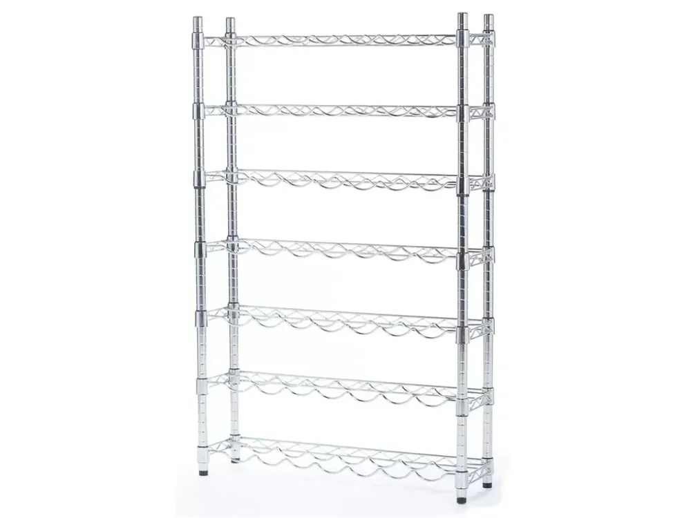 Regál na víno chromovaný 910 x 460 x 920 mm, 4 police | Zvýhodněná cena