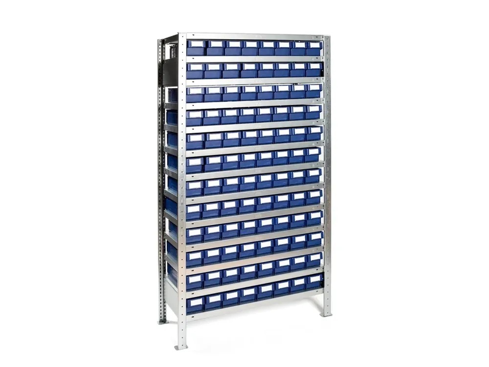 Velmi žádaný produkt | Regál s 96 zásuvnými boxy, 200 x 100 x 50 cm