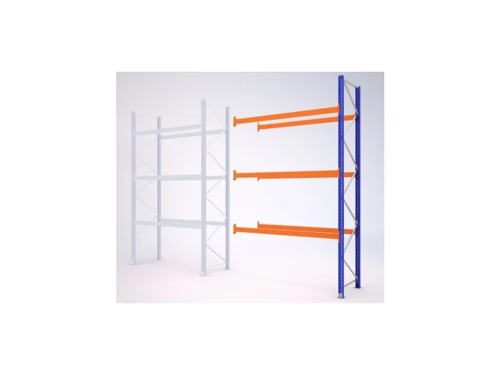 Právě přidáno | Paletový regál, přístavbový, 399,6 x 180 x 90 cm, 9 000 kg, zem + 3 patra, modrý