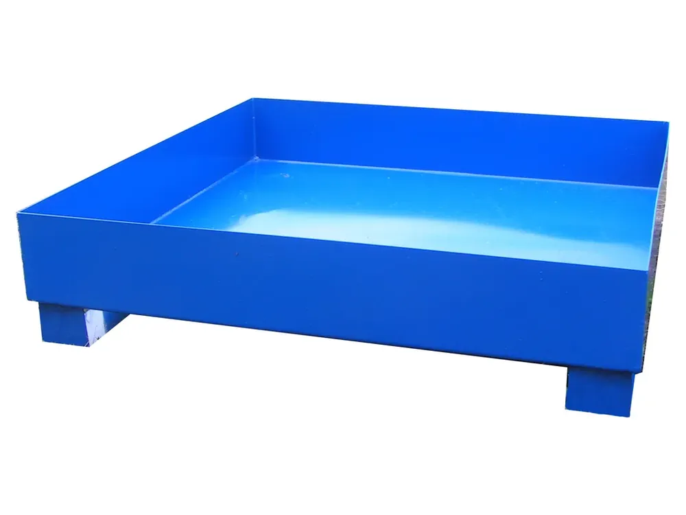 Špičkový produkt | Záchytná vana pro 4 sudy, bez roštu, 1200x1200x300 mm, pozink
