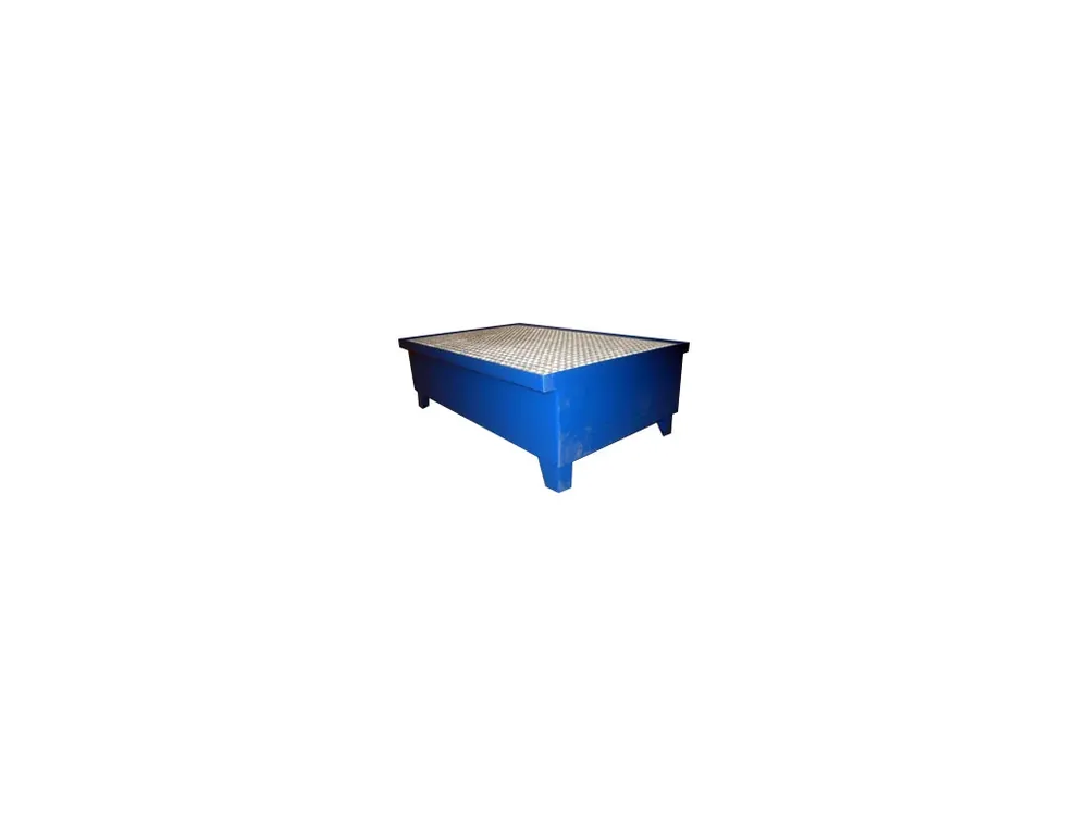Akce končí brzy - Záchytná vana pro 2 sudy, s roštem, 1200x810x405 mm, pozink