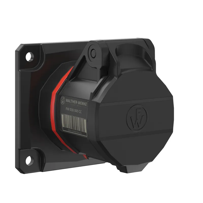 WALTHER FW410506SK CEE Vestavná zásuvka přímá NEO, 16A 5P 400V 6h, IP54, se šroubovým připojením, černá/červená - Velmi populární