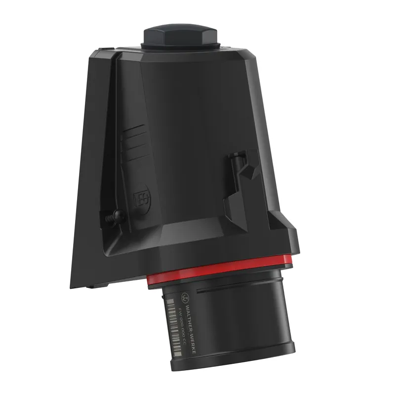 Top cena | WALTHER FW710506SK CEE Nástěnná přívodka šikmá NEO, 16A 5P 400V 6h, IP54, se šroubovým připojením, černá/červená