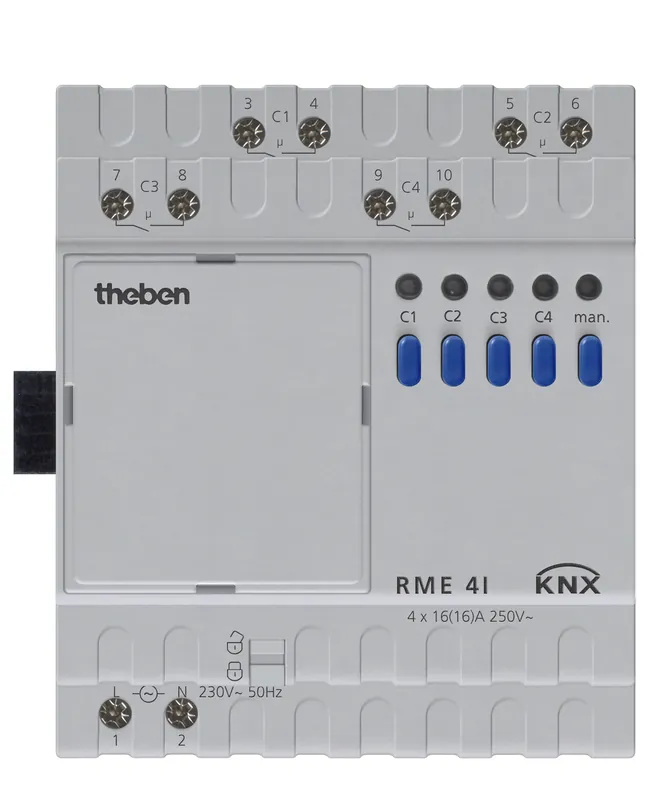 K dispozici - THEBEN 4930215 Spínací aktor RME 4 I KNX