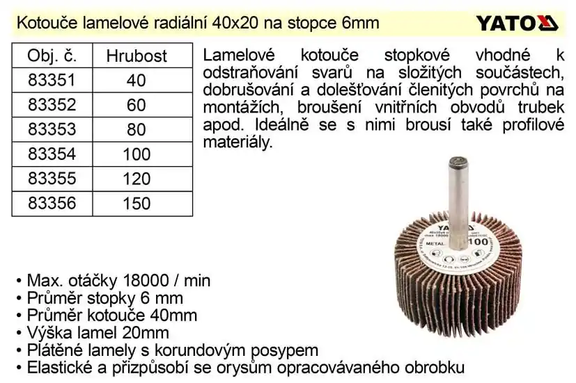 Kotouč lamelový radiální na stopce 40x20 P-100 | Novinka v nabídce
