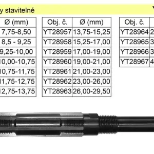 Akční cena - YATO Výstružník stavitelný 15,25-17,00mm HSS YT-28958