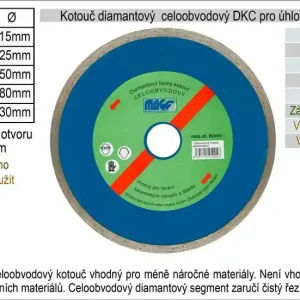 Nabídka | Kotouč diamantový celoobvodový pro úhlové brusky DKC150