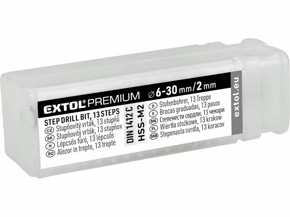 Vrták stupňovitý HSS 6-30mm Extol Premium - Vysoká kvalita