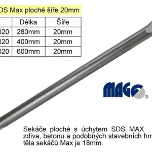 K dispozici - Sekáč SDS MAX plochý 20x280mm