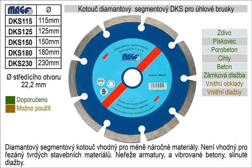 Kotouč diamantový segmentový pro úhlové brusky DKS125 - Oblíbený produkt