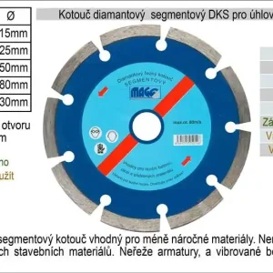 Kotouč diamantový segmentový pro úhlové brusky DKS150 - Doprodej zásob