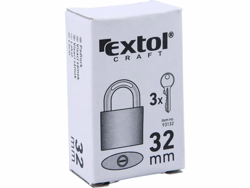 Skladem - zámek visací litinový, 32mm, 3 klíče, EXTOL CRAFT