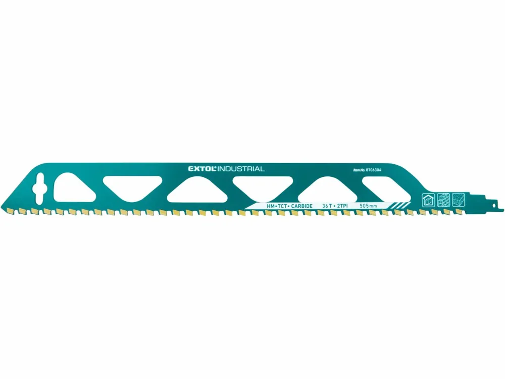 EXTOL INDUSTRIAL plátek do pily ocasky s SK zuby, 505x50x2,5mm 8706304 | Akční cena