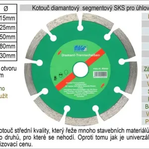 Kotouč diamantový segmentový pro úhlové brusky SKS115 - Novinka v nabídce