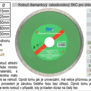 Kotouč diamantový celoobvodový pro úhlové brusky SKC125 - Využijte nabídku