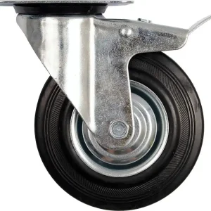 Populární | Kolečko otočné s brzdou, gumové 100kg 125/34/155mm